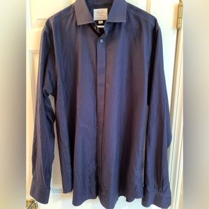 Charles Tyrwhitt Navy men’s no iron business shirt, long sleeve size 17, 38”